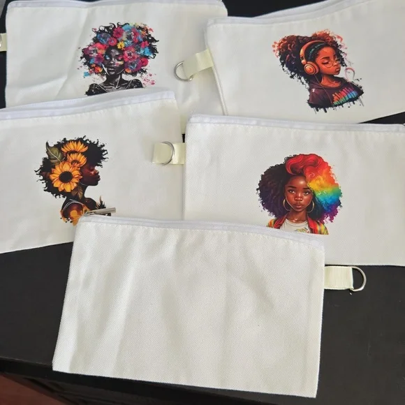 Colorful Afro Art Canvas Pouches - Picture 2 of 2